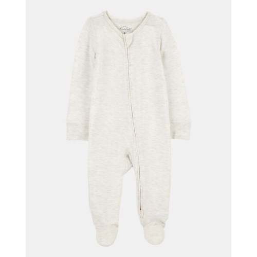 Baby Solid 2-Way Zip PurelySoft Sleep & Play Pajamas - Grey | Carter's