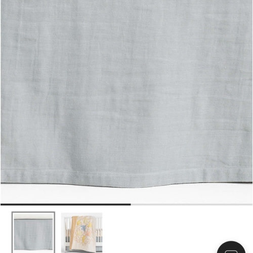 Supersoft Mist Blue Organic Cotton Gauze Baby Crib Skirt