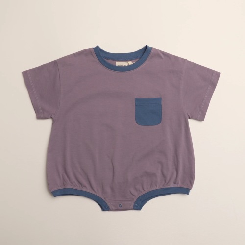 Cory Pocket Romper in Purple Ash