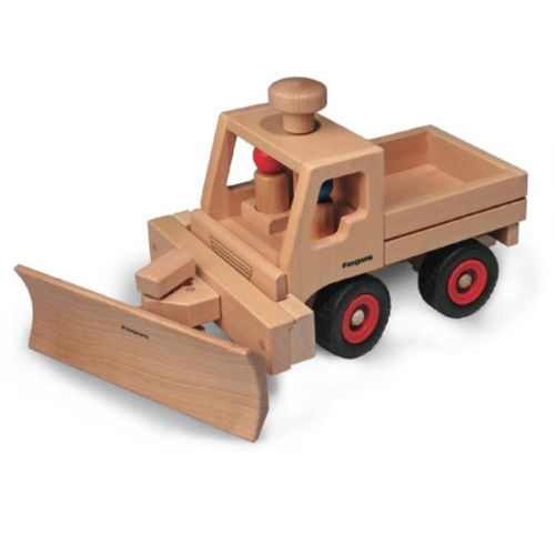 Snow plow for basic wooden truck