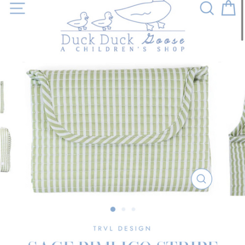 Sage Pimlico Stripe Quilted Changing Mat