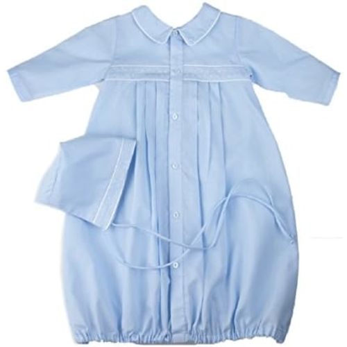 Feltman Brothers Boys Dot Embroidered Take Me Home Gown and Hat