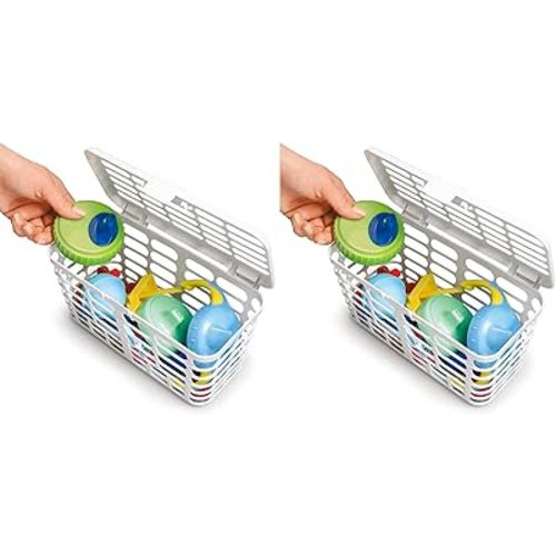 Prince Lionheart Made in USA High Capacity Dishwasher Basket for Toddlers Bottle Parts & Accessories | Fits All Dishwashers | 100% Recycled Plastic (Pack of 2)