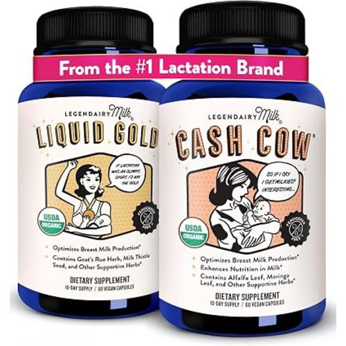 Legendairy Milk Liquid Gold + Cash Cow, Lactation Supplement for Milk Supply Increase and Enhance Prolactin Release - Lactation Support for Breast Milk Production