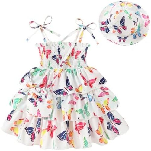 YOUNGER TREE Baby Girls Clothes Toddler Girl Summer Dress Ruffle Casual Dresses Sleeveless Outfits Beach Sundress