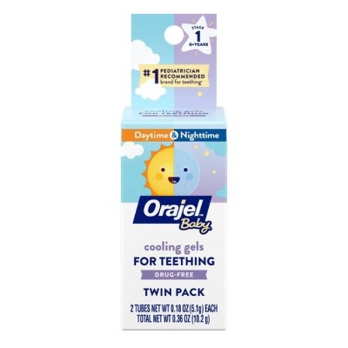 Orajel Non-Medicated Daytime/Nighttime Cooling Gels Twin Pack - 0.36oz