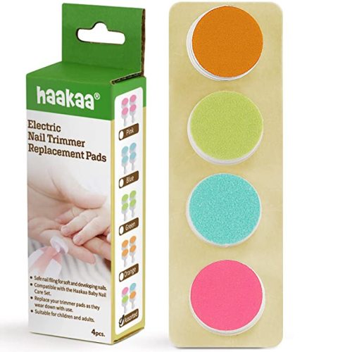haakaa Electric Nail Trimmer Replacement Pads Baby Nail Trimmer Heads Compatible with All haakaa Nail Trimmers, 4pcs