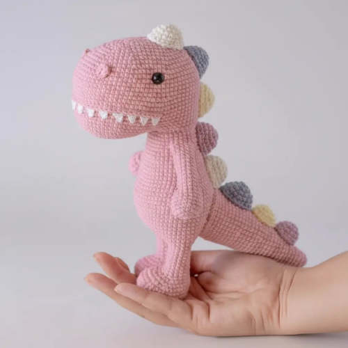 Crochet Cute Pink Dino Toy