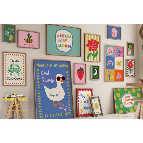 60 Modern Kids Wall Art Bundle, Playroom & Nursery Decor Prints Set, Colorful Maximalist Art, Happy Kids Room Poster, Instant Download