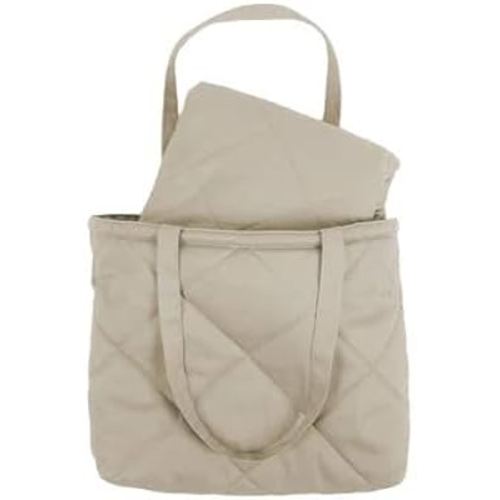 Snuggle Me® Baby Play Mat - 100% Organic Cotton Baby Mat for Floor Play, Quilted, Foldable Playmat with Matching Tote Bag, Safety Certified & Machine Washable (37" x 37") - Birch