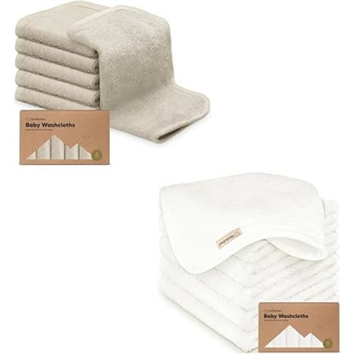 KeaBabies 6-Pack Baby Washcloths - Soft Viscose Derived from Bamboo Washcloth, Baby Wash Cloths, Baby Wash Cloth for Newborn, Kids, Bath Baby Towels, Face Towel, Face Cloths for Washing Face