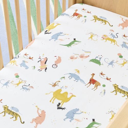 Animal Party Crib Sheet
