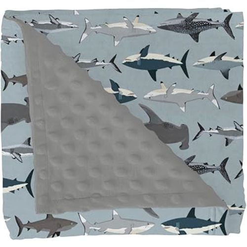 Sharks Boho Neutral Baby Blankets for Girl Boy Sea Shark Species Soft Mink Dotted Backing Double Layer Swaddle Blanket Marine Ocean Shark Lover Gift Bed Throw for Newborn Infant Toddler Nursery 30x40