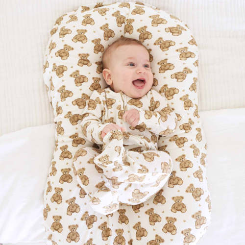 Beary Sweet Bamboo Waffle Zipper Footie
