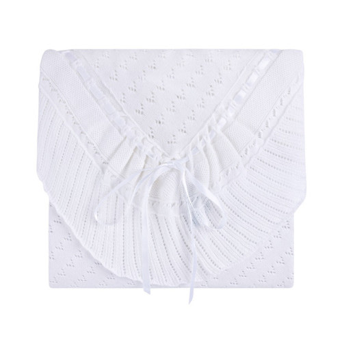 Pointelle Knit Ruffle Blanket | Feltman Brothers