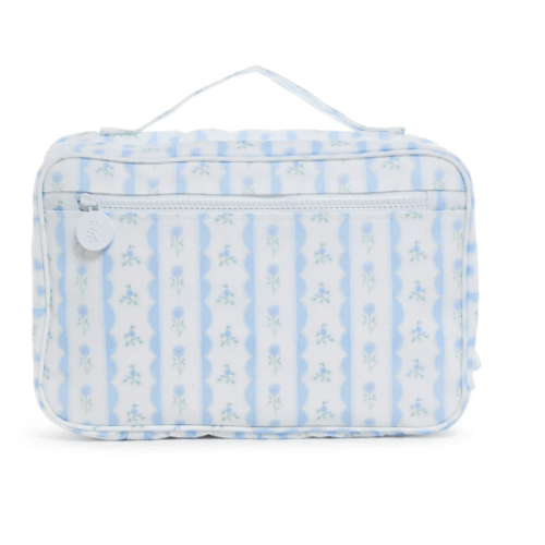 Hanging Toiletry Bag - Ribbon Floral Blue