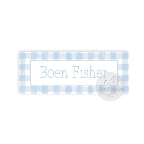Blue Gingham Waterproof Labels | Waterproof Labels | School Labels | Weatherproof Labels | Custom Waterproof Labels | Custom Labels