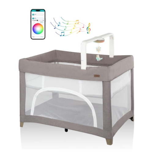 Evenflo Eris One-Hand Playard with Bassinet, Truffle Taupe