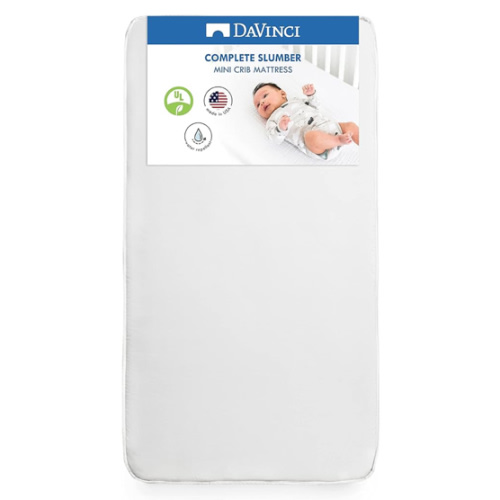 DaVinci Complete Slumber MINI Crib Mattress, Firm support, Lightweight, Waterproof, Greenguard Gold Certified