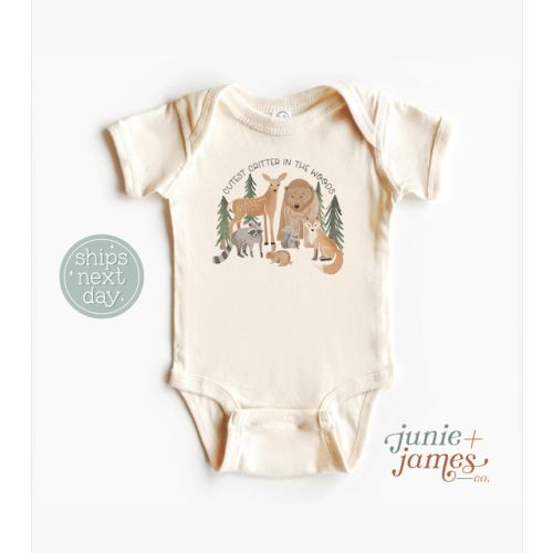 Cutest Critter in the Woods Baby Onesie® - Cute Forest Animal Bodysuit - Woodland Animal Baby Shower Gift Onesie® - Etsy