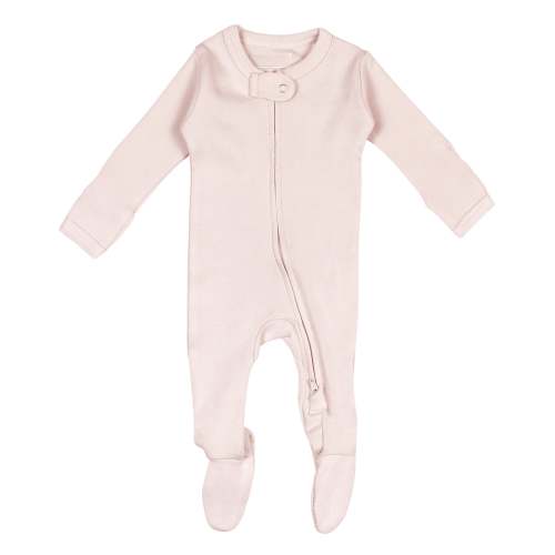 L'ovedbaby Organic Zipper Footie Pajamas in Blush: 0-3 months