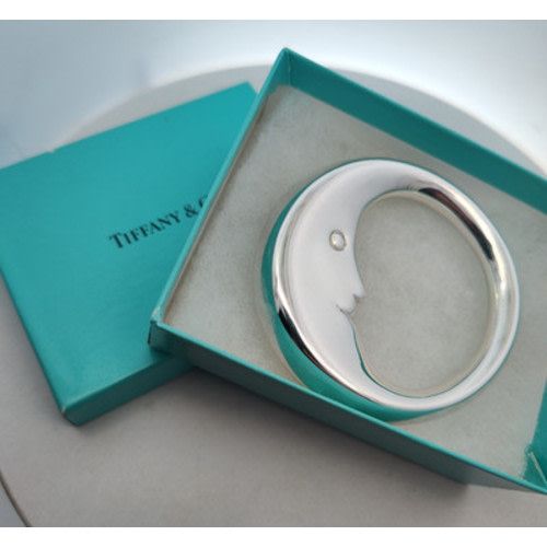 Tiffany & Co. Sterling Silver Moon Baby Rattle with Box Retired Design