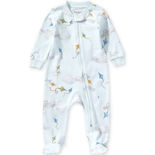 Burt's Bees Baby Boys Organic Cotton Long Sleeve Kite Festival Print Footed Coverall