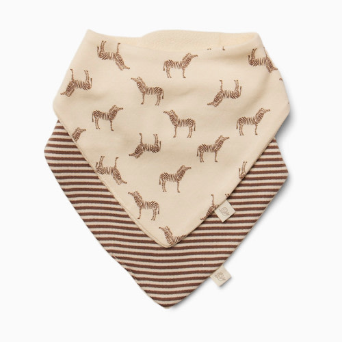 Tiny Kind Bandana Bibs (2-Pack) - Deep Taupe Zebra, Os