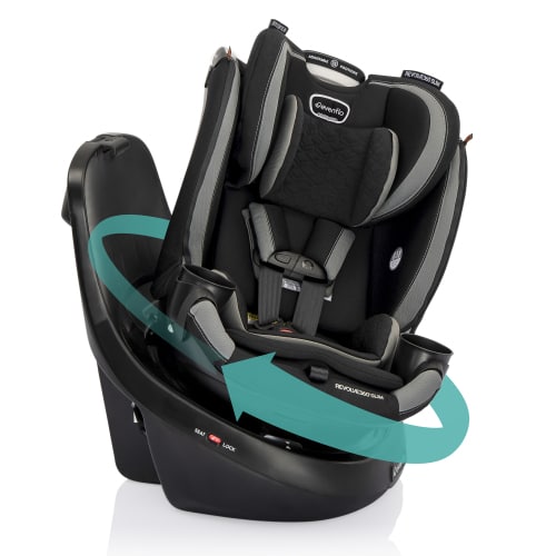 Evenflo Revolve360 Slim 2-in-1 Rotational Car Seat with Quick Clean Cover - Salem Black