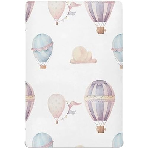 Hot Air Balloon Crib Sheets, Crib Sheets for Boys Girls, Breathable Soft Standard Toddler Crib Sheet 52 X 28 Inches