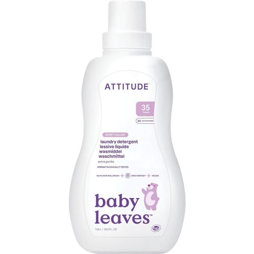 ATTITUDE Baby Laundry Detergent, EWG Verified, Plant and Mineral-Based Formula, HE Compatible, Vegan Household Products, Sweet Lullaby, 35 Loads, 35.5 Fl Oz