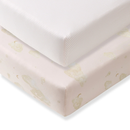 Good Night Sky Organic Cotton Crib Sheets Set of 2 - Ranunculus