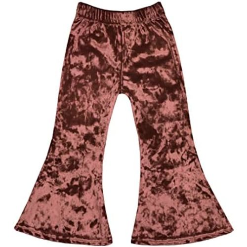 Daisy Del Sol Little Girls Velvet Boho Bell Bottom Stretch Legging Flared Pants Toddler Childrens Kids 2T-8