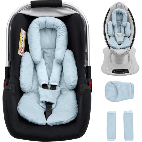 Infant Insert Compatible with Mamaroo Swing & Graco Swing, Thickened Baby Car Seat Head Support with Shoulder Covers, Breathable Newborn Car Seat Insert for Preemie to Toddler