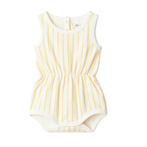 Amazon Essentials x Sofia Grainge Baby Girls' Lightweight French Terry Sleeveless Shorts Romper