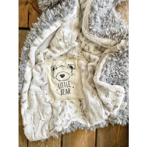 Bear Blanket Nursery Decor | Grey Faux Fur Bear Baby Blanket – ClaraLoo