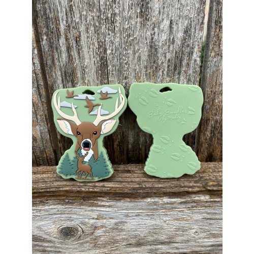 Buck Deer Green or Pink Silicone Teether / Hunting Baby / Forest Animals / Food Grade Silicone - Etsy