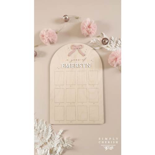 First Year Birthday Board | Monthly Milestone Photo Board |One Year Of | My First Year | 12 months photo | Ribbon Bow party