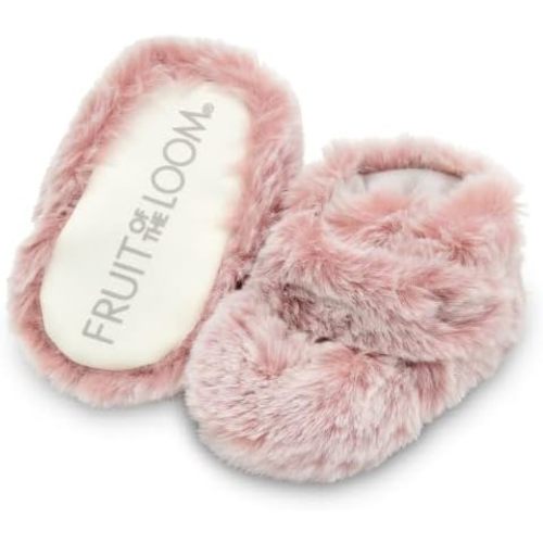 Fruit of the Loom Cozy Thermal Wrap Booties with Non-slip Grips for Baby Girls, Boys, Unisex -