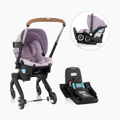 Evenflo Gold Shyft DualRide Infant Car Seat Stroller Combo w Carryall Storage & Extended Canopy - Agate