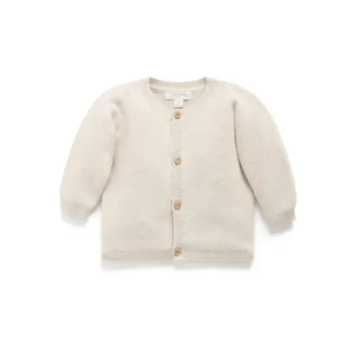 Purebaby Essential Textured Cardigan Wheat melange | Baby Bunting AU