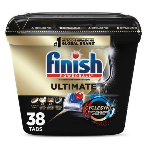 Finish Ultimate Dishwasher Detergent Tabs with CycleSync Technology