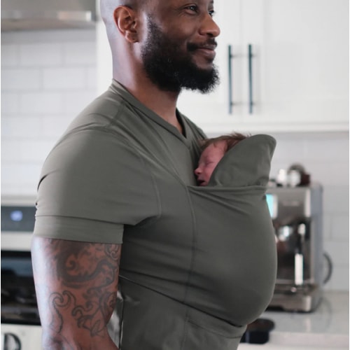 Lalabu Dad Shirt | Original Babywearing T-Shirt with Kangaroo Pouch | Baby Wrap Carrier for Newborns & Infants | Baby Wrap Carrier for Newborns | Essential for new Dads