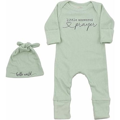 Little Answered Prayer Bodysuit Infant Romper Baby Announcement 0-3 Months Clothes Cute Religious Boys Girls Outfit