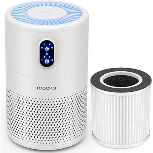 MOOKA B-D02L Air Purifier (Filter pre-installed) & 1 Pack Extra Official Certified Replacement Filter