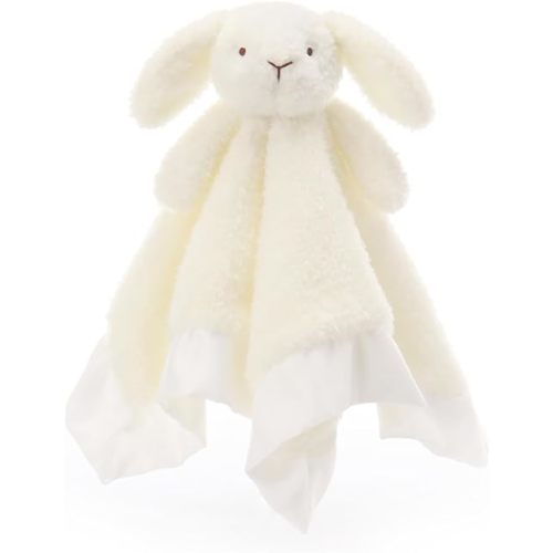 Apricot Lamb Stuffed Animals Soft Security Blanket White Bunny Rabbit Infant Nursery Character Blanket Luxury Snuggler Plush(White Bunny, 14 Inches)