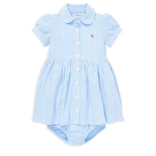 Girls' Striped Oxford Dress & Bloomers Set - Baby