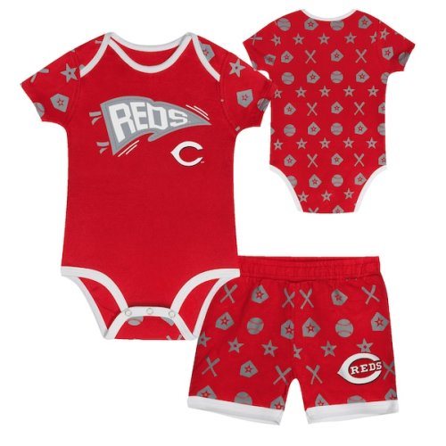 Infant Cincinnati Reds Red On Deck 2-Piece Diaper Cover Set