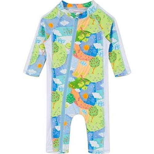 SwimZip Girls' Long-Sleeve UPF 50+ Swimsuit for Baby, Toddler, & Little Girls