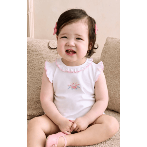 Premier Pastel Gardens White/Pink Hand Emb. Bubble